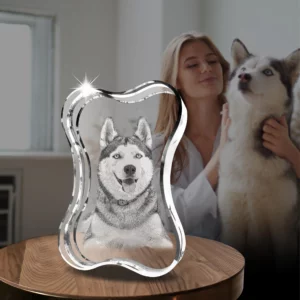3D Crystal Dog Bone Vertical 04